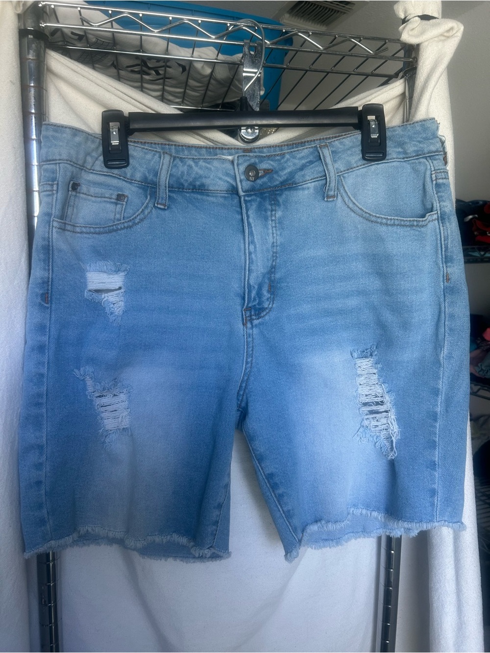 !it jeans Light Blue Distressed Denim Bermuda Shorts